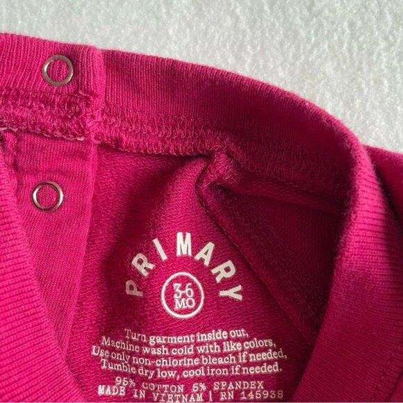 Primary Magenta Star Print Footie - Picture 4 of 5